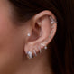 Image of Sterling Silver Buvette LAB-Created Pave Silver Earrings with Stone and Strand Earrings