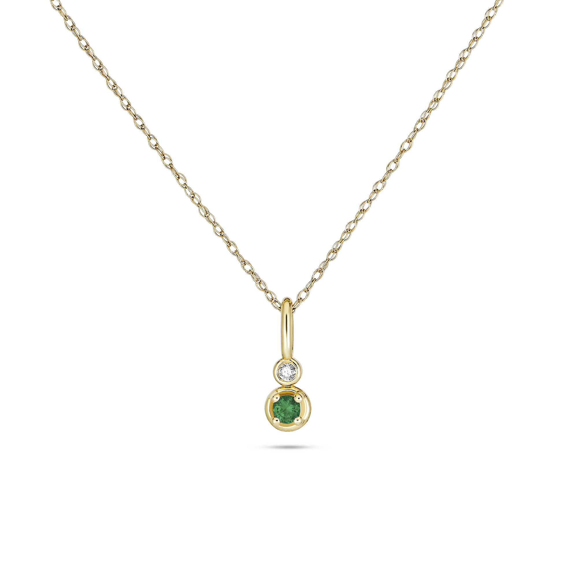 【STONE AND STRAND】ボンボン ペンダントネックレス エメラルド Birthstone-Diamond-Bonbon-