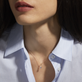 Image of 10K Yellow Gold Birthstone Diamond Bonbon Necklace with Blue Sapphire on Models Neck