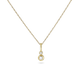 Stone and Strand 10K Yellow Gold Birthstone Diamond Bonbon Necklace with White Diamond Close Up Image