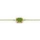 Stone and Strand 14K Yellow Gold Birthstone Emerald Cut Bonbon Bracelet with Chrome Diopside Close Up Image