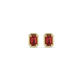 Stone and Strand 14K Yellow Gold Birthstone Emerald Cut Bonbon Studs with Garnet Front Image