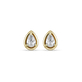 Birthstone Pear Bonbon Studs White Diamond April
