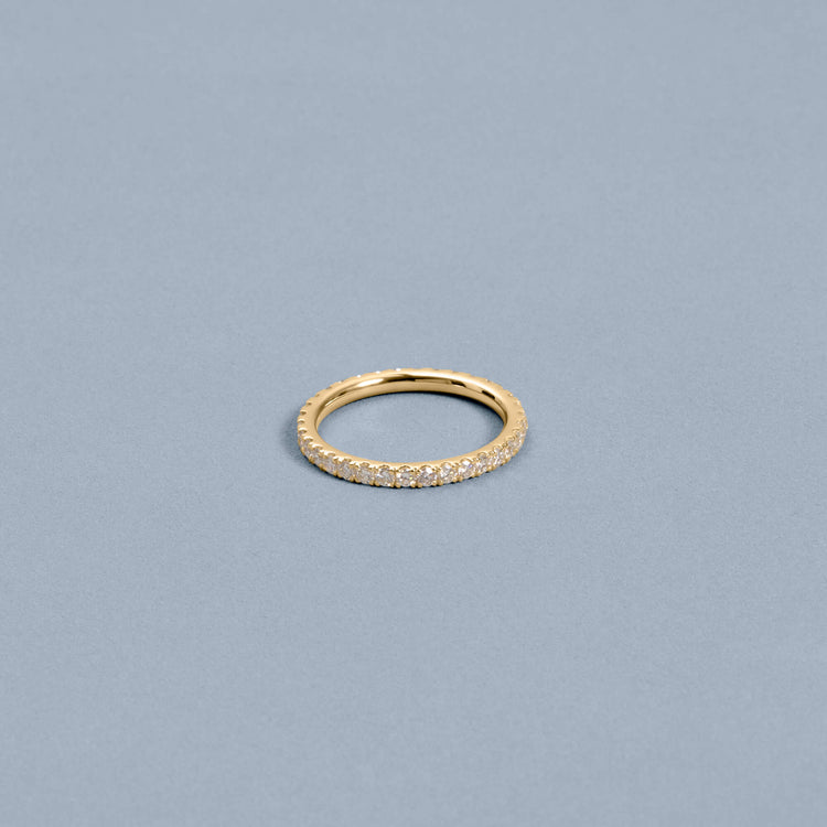 Stone and Strand 14K Yellow Gold Bold Diamond Eternity Ring Editorial Image