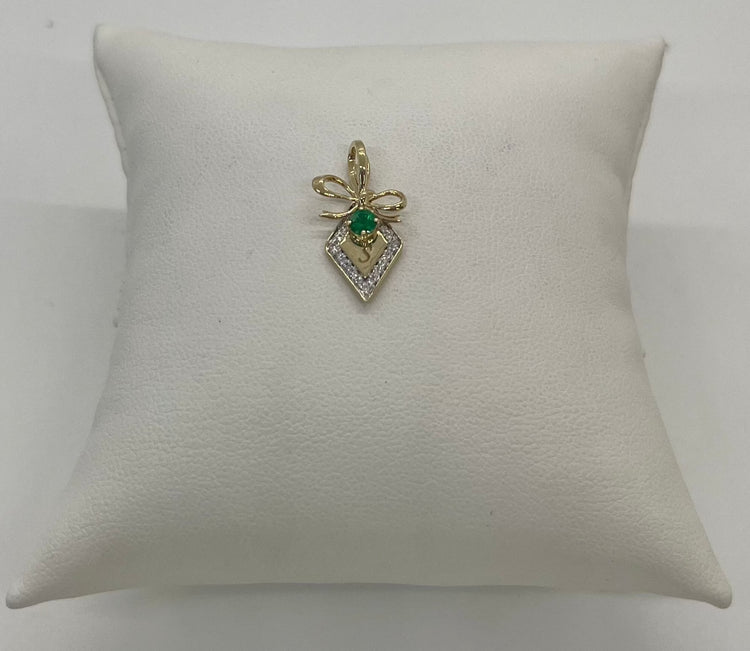 Bow Nouveau Diamond Tag Necklace