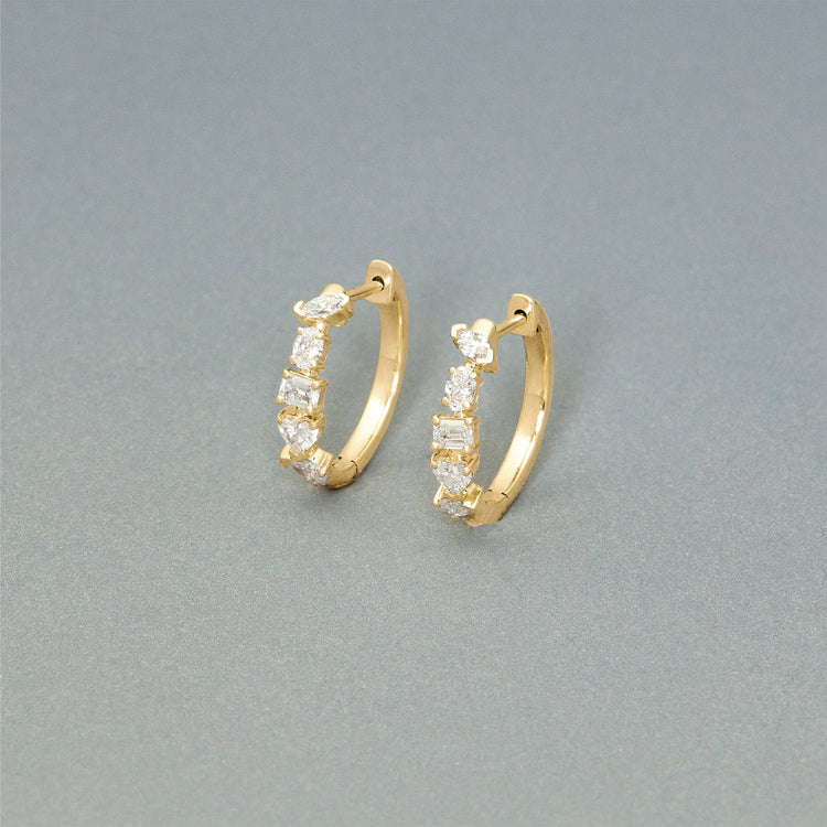 Stone and Strand 14K Yellow Gold Carnival Lab-Created Diamond Hoops Editorial Image