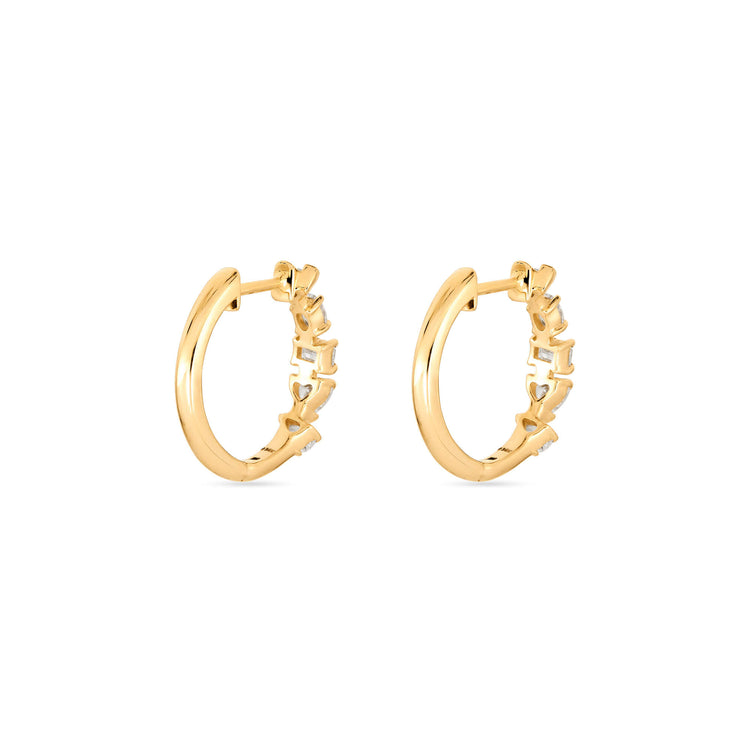 Stone and Strand 14K Yellow Gold Carnival Lab-Created Diamond Hoops Rear Image