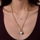 Image of 14K Yellow Gold Cat Of Fortune Gold Charm with Stone and Strand Necklaces and Charms