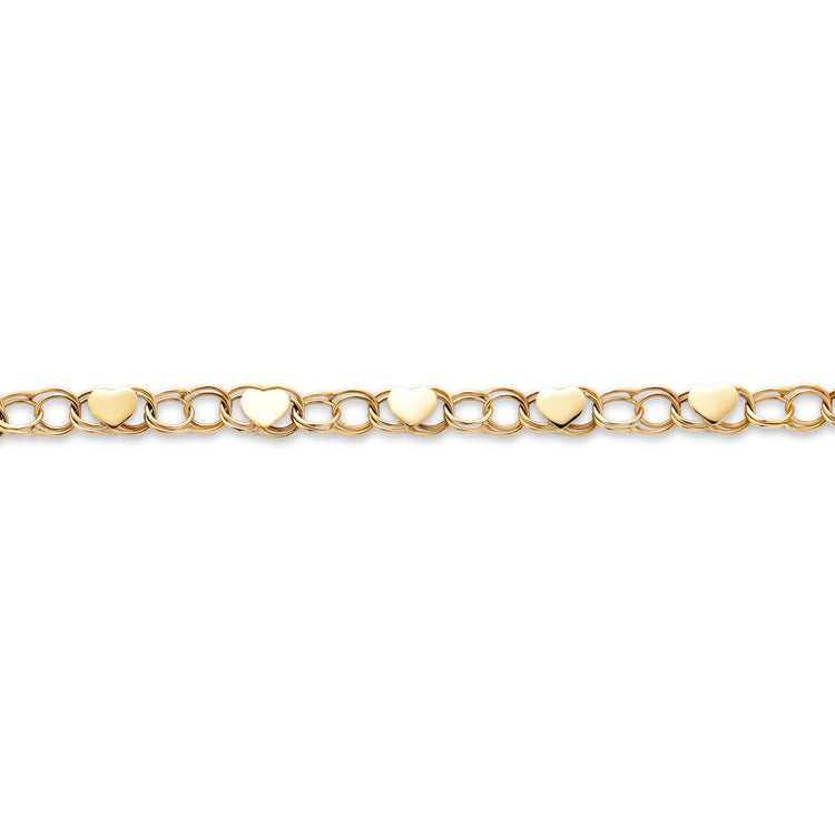Stone and Strand 10K Yellow Gold Chained to My Heart Anklet Close Up Image