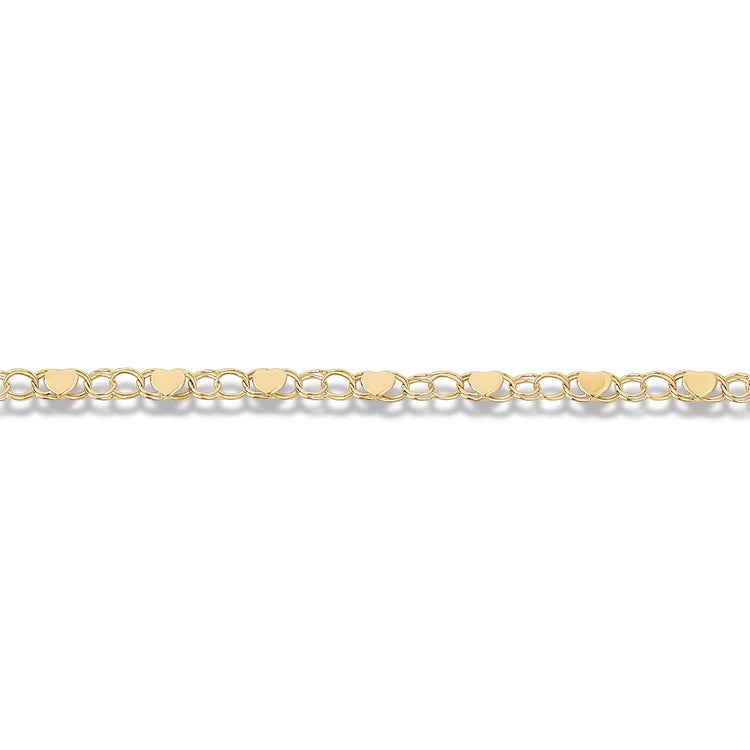 Stone and Strand 10K Yellow Gold Chained to My Heart Anklet Close Up Image