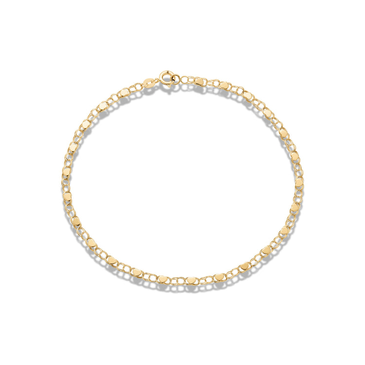 Stone and Strand 10K Yellow Gold Chained to My Heart Anklet Front Image