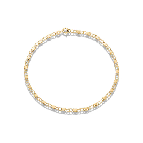 Stone and Strand 10K Yellow Gold Chained to My Heart Anklet Front Image