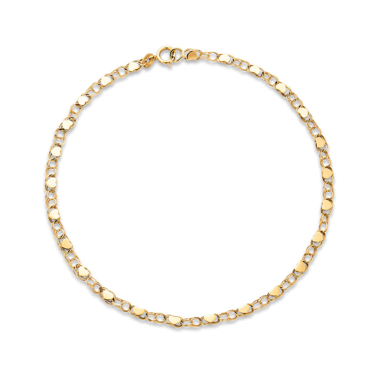 Stone and Strand 10K Yellow Gold Chained to My Heart Anklet Front Image