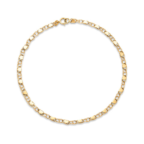 Stone and Strand 10K Yellow Gold Chained to My Heart Anklet Front Image