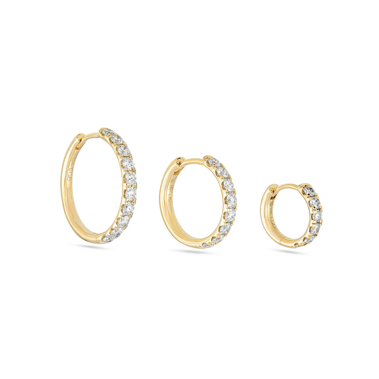Front Image of 14K Yellow Gold Lab-Created Bold Hoop Trio 