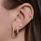 Image of 14K Yellow Gold Lab-Created Bold Hoop Trio with Stone and Strand Earrings