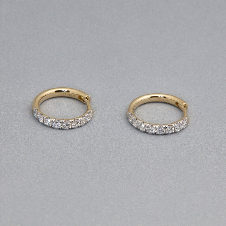 Stone and Strand 14K Yellow Gold Lab-Created Bold Second Hole Hoops Editorial Image