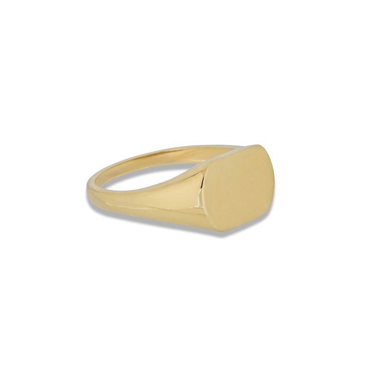 Stone and Strand 14K Yellow Gold Chunky Signet Ring Side Image
