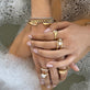 Image of 14K Yellow Gold Chunky Signet Ring with Stone and Strand Rings and Bracelets