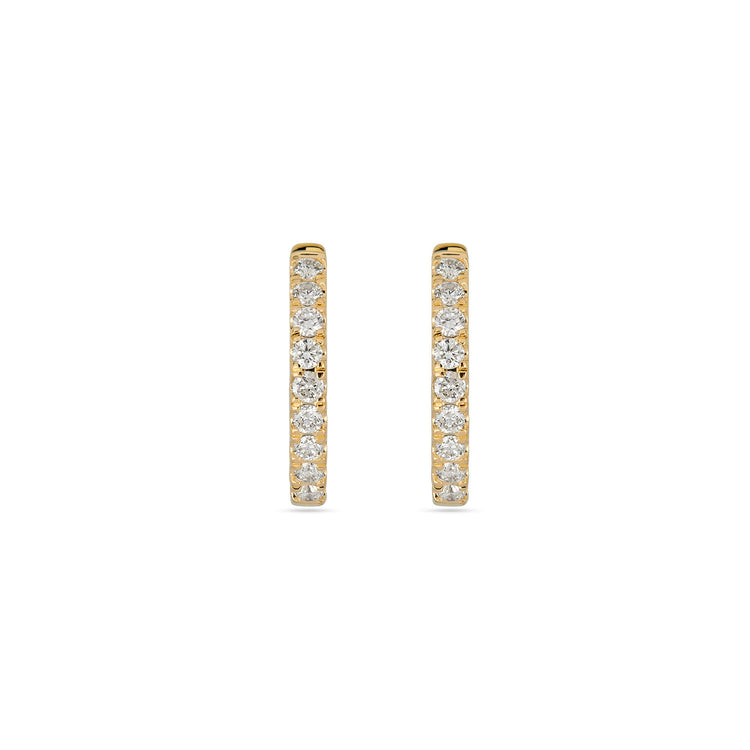 Stone and Strand 14K Yellow Gold Classic Pave Huggies Front Image