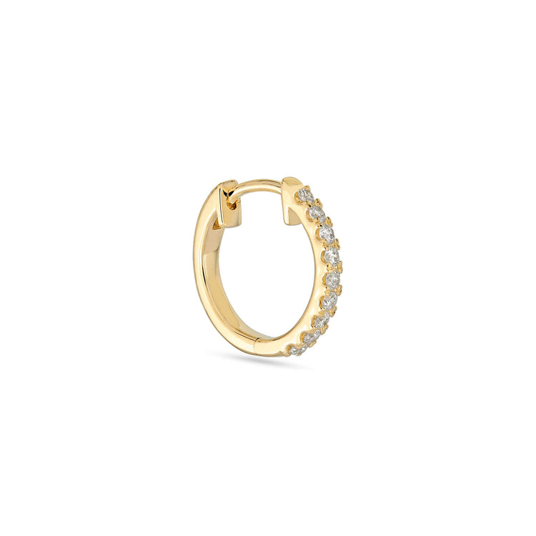 Stone and Strand 14K Yellow Gold Classic Pave Huggies Side Single Image