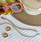 Still Life Image of 14K Yellow Gold Classic Rolo Anklet with Stone and Strand Anklets