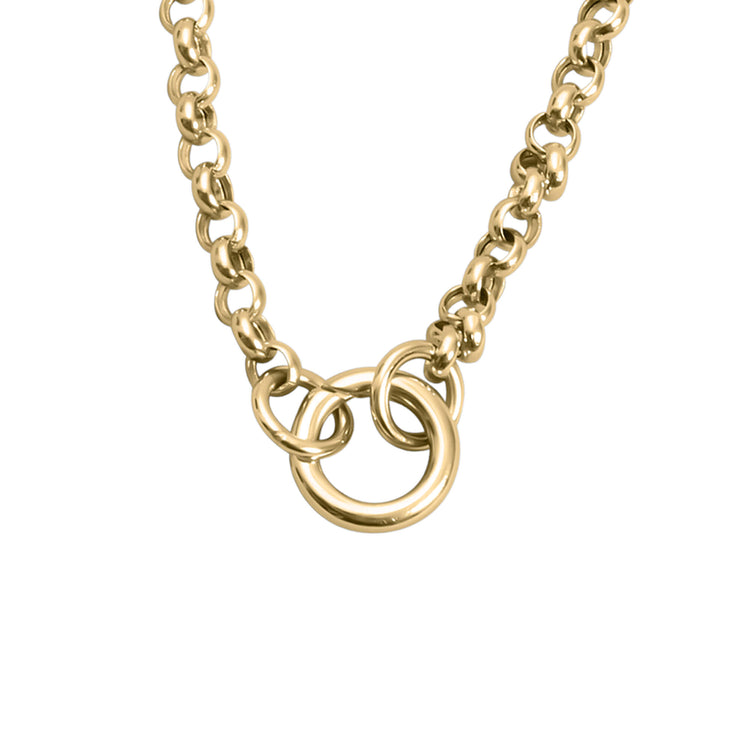 Stone and Strand 14K Yellow Gold Classic Rolo Charm Connector Necklace Front Image