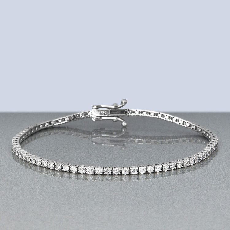 Stone and Strand 14K White Gold Classic Tennis Bracelet Editorial Image