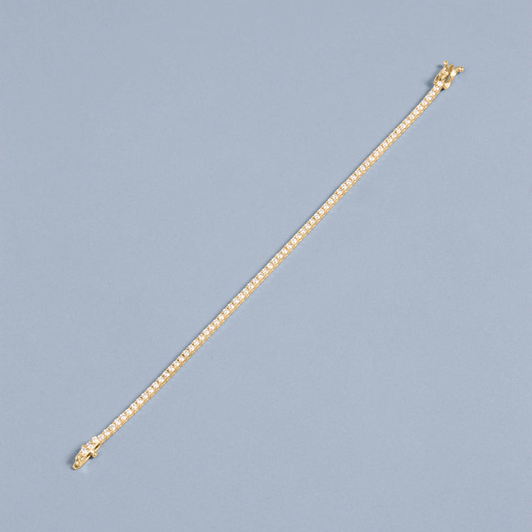 Stone and Strand 14K Yellow Gold Classic Tennis Bracelet Editorial Image