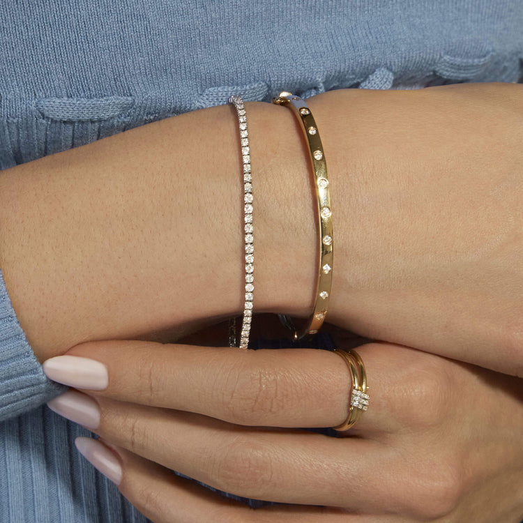 Image of 14K White Gold Classic Tennis Bracelet with Stone and Strand Bracelets
