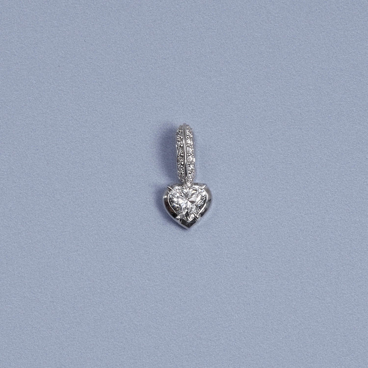Stone and Strand Sterling Silver Cluny LAB-Created Heart Diamond Charm Editorial Image