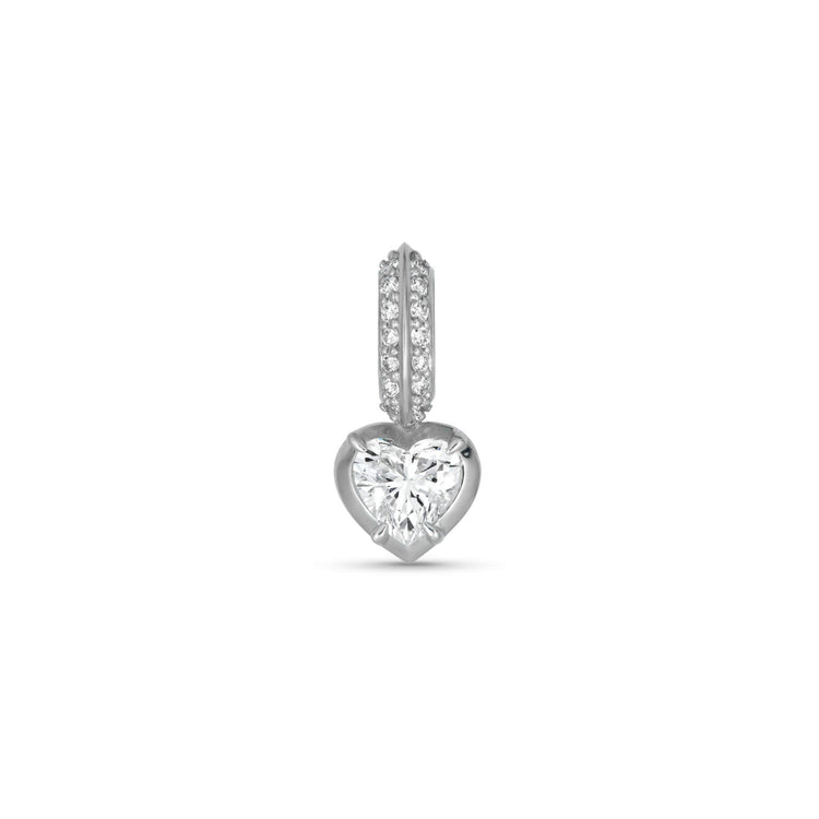 Stone and Strand Sterling Silver Cluny LAB-Created Heart Diamond Charm Front Image