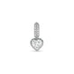 Stone and Strand Sterling Silver Cluny LAB-Created Heart Diamond Charm Front Image
