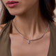 Image of Sterling Silver Cluny LAB-Created Heart Diamond Charm on Models Neck