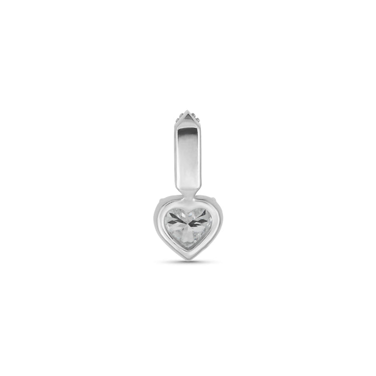 Stone and Strand Sterling Silver Cluny LAB-Created Heart Diamond Charm Rear Image