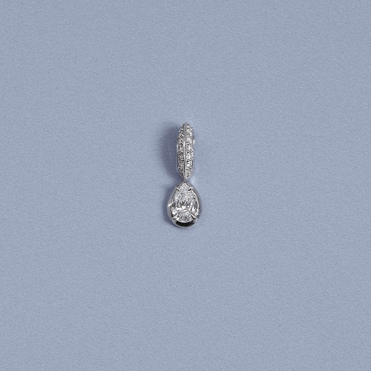 Stone and Strand Sterling Silver Cluny LAB-Created Pear Diamond Charm Editorial Image