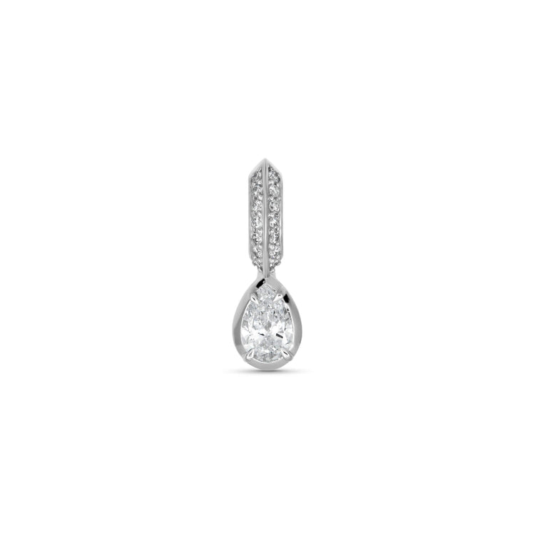 Stone and Strand Sterling Silver Cluny LAB-Created Pear Diamond Charm Front Image