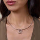 Image of Sterling Silver Cluny LAB-Created Pear Diamond Charm with Stone and Strand Charms & Necklace