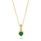 Stone and Strand 14K Yellow Gold Cluny Pave Heart Emerald Necklace Front Image
