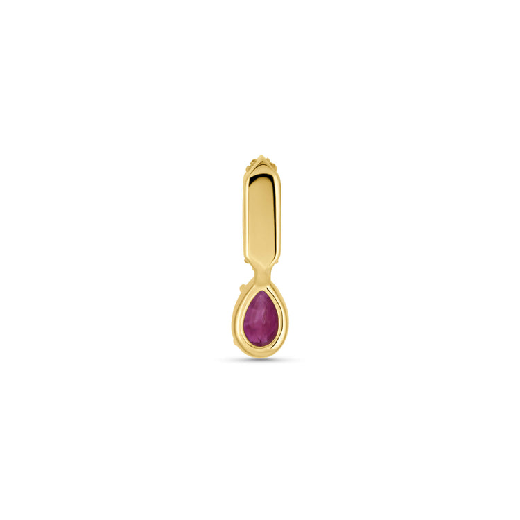 Stone and Strand 14K Yellow Gold Cluny Ruby Teardrop Pave Charm Rear Image