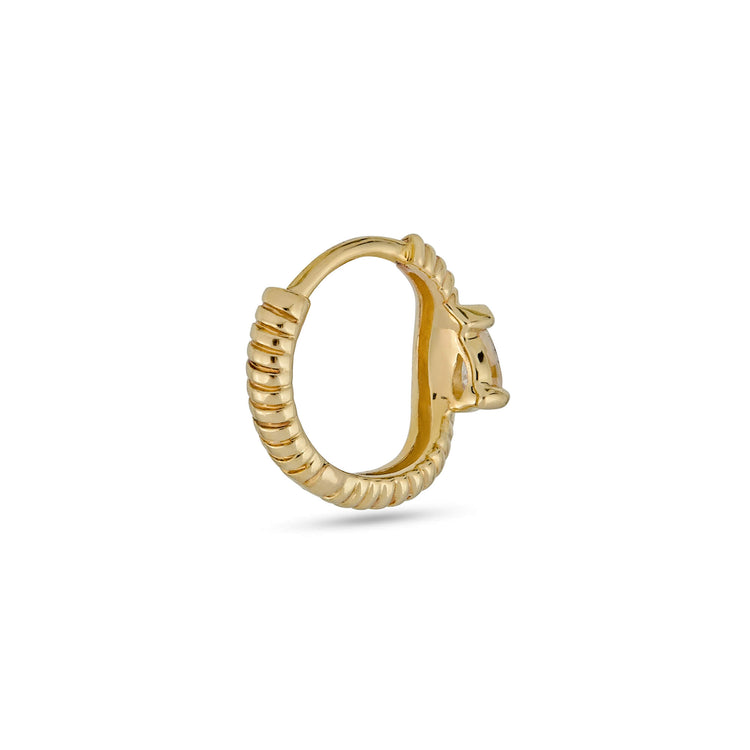 Stone and Strand 14K Yellow Gold Cobra Diamond Wave Ear Huggies Rear Image