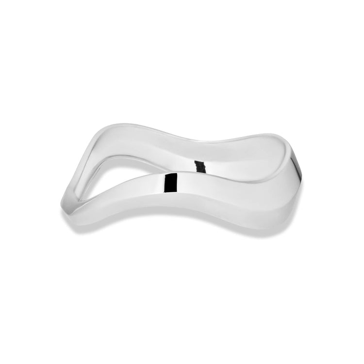Stone and Strand Sterling Silver Contour Knife Edge Stacking Bangle Front Image