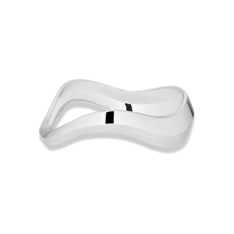 Stone and Strand Sterling Silver Contour Knife Edge Stacking Bangle Front Image