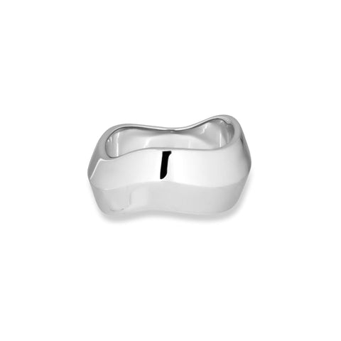 Stone and Strand Sterling Silver Contour Knife Edge Ring Front Image
