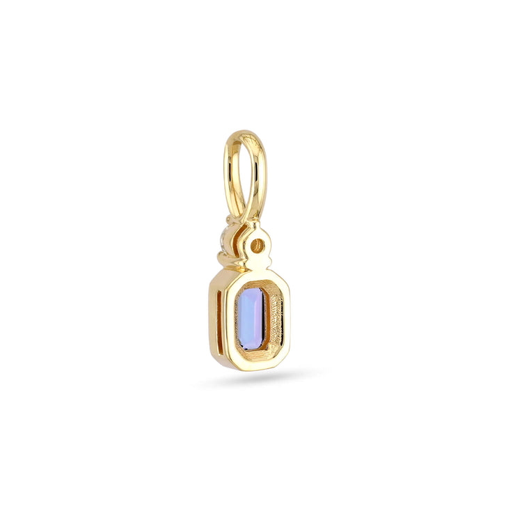 Stone and Strand 10K Yellow Gold Corona X Diamond and Tanzanite Charm Rear Image