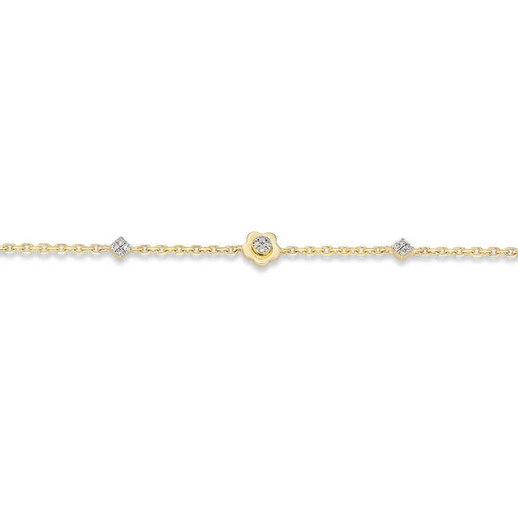 Stone and Strand 14K Yellow Gold Crosby Pave Bracelet Close Up Image
