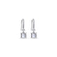 Stone and Strand 14K White Gold Cushion Cut Aquamarine and Pearl Drop Earrings Rear Image