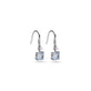 Stone and Strand 14K White Gold Cushion Cut Aquamarine and Pearl Drop Earrings Side Image