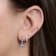 Image of 14K White Gold Cushion Cut Aquamarine and Pearl Drop Earrings with Stone and Strand Earrings