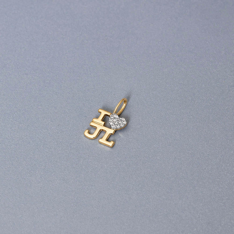 Stone and Strand 14K Yellow Gold  Custom Love Note Diamond Charm Editorial Image
